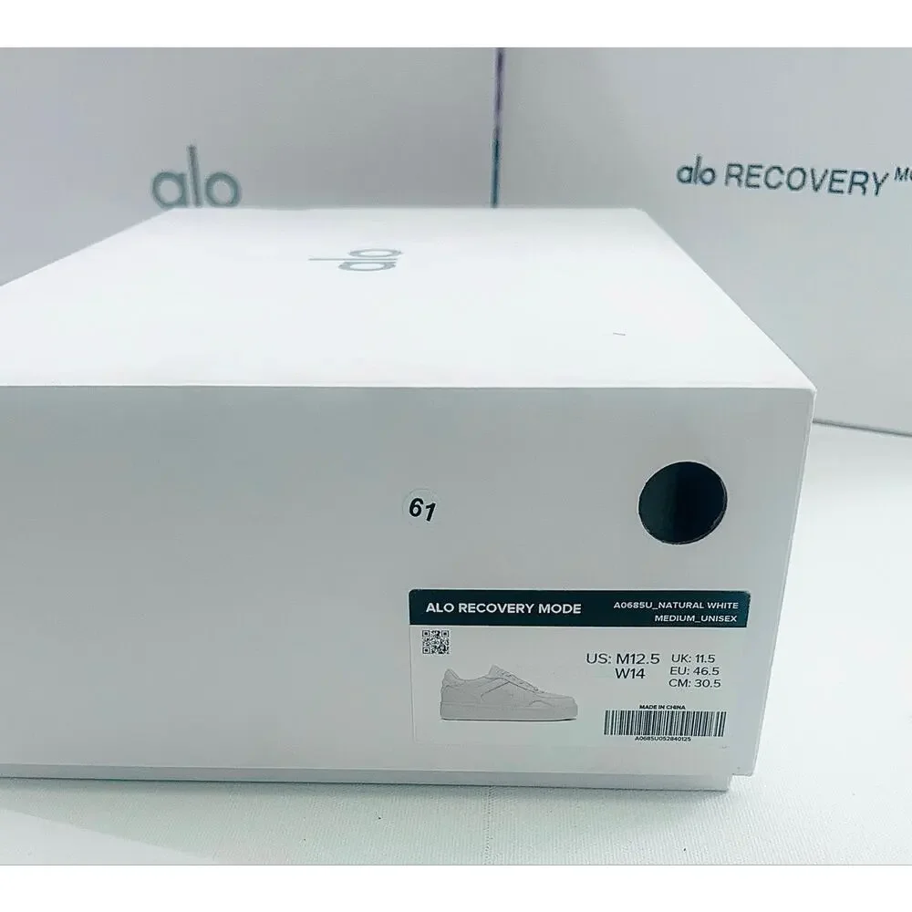 ALO Recovery Mode Sneaker. Men's US Size 11.5 color Natural White. NWT's